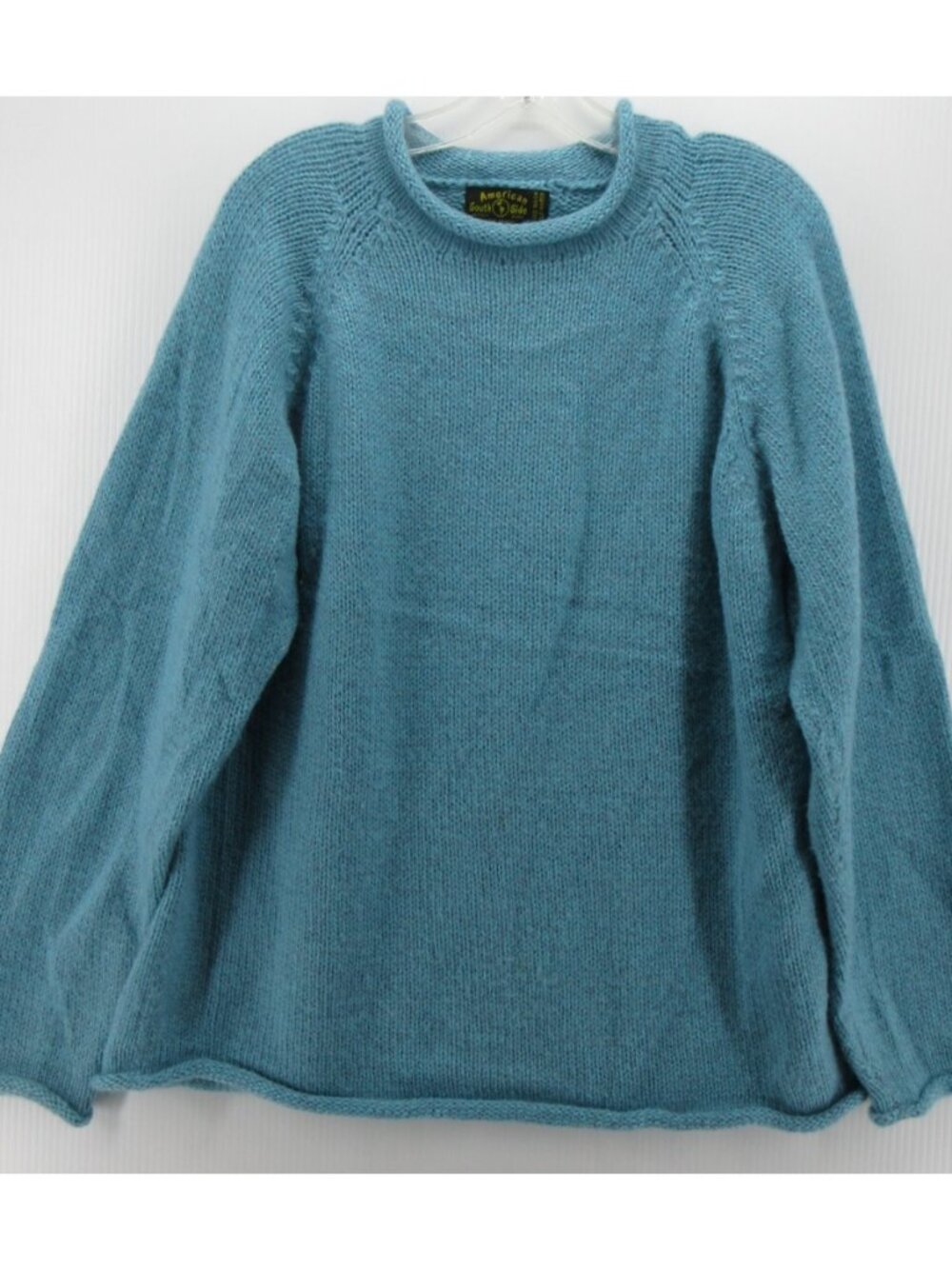 VINTAGE Roll Neck Sweater Large Alpaca American South Side Wool 90s *